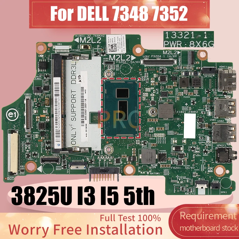 13321-1 For DELL Inspiron 13-7000 7347 7348 7352 7558 Laptop Motherboard 3825U I3-5010U I5-5200U 0JJYG4 Notebook Mainboard