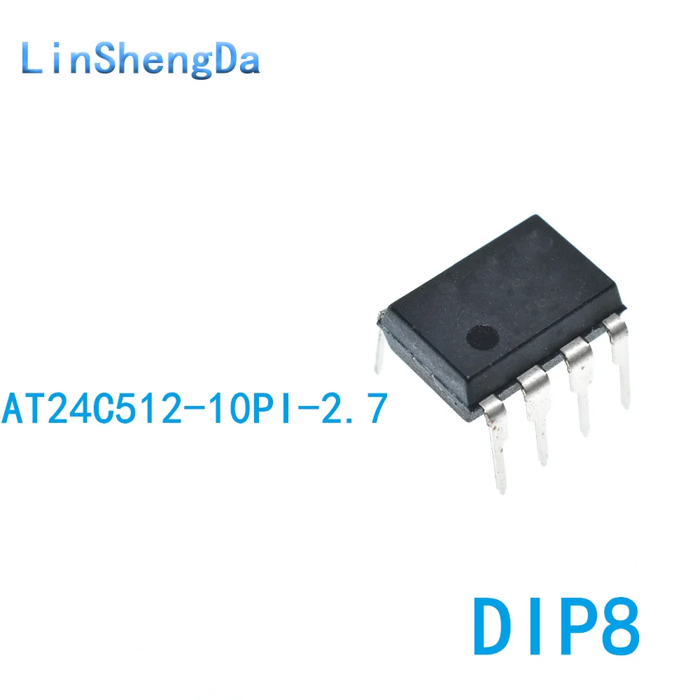 10PCS AT24C512-10PI-2.7 AT24C512-10PU-2.7 PU27 PI27 DIP8