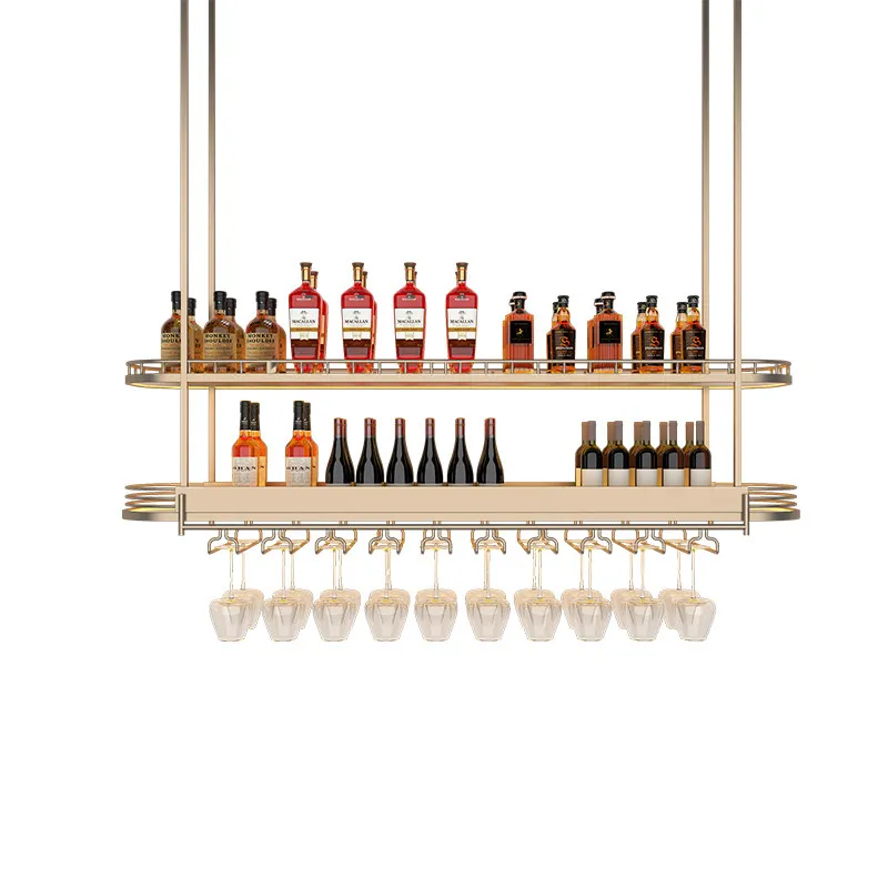 Bar Hanger Display Restaurant Wine Cabinet Suspended Wine Metal Wine Hanging Rack 5
