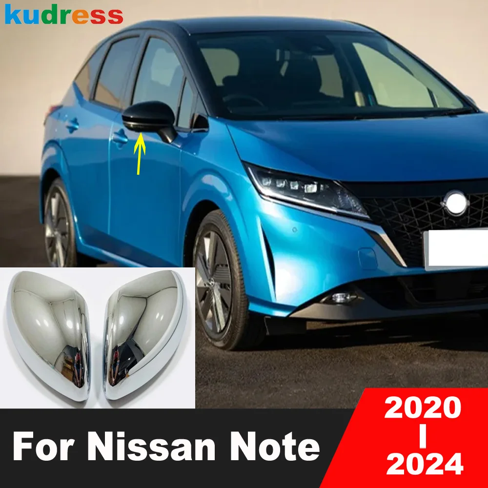 

Rearview Mirror Cover Trim For Nissan Note 2020 2021 2022 2023 2024 Chrome Car Side Wing Mirror Cap Frame Shell Accessories
