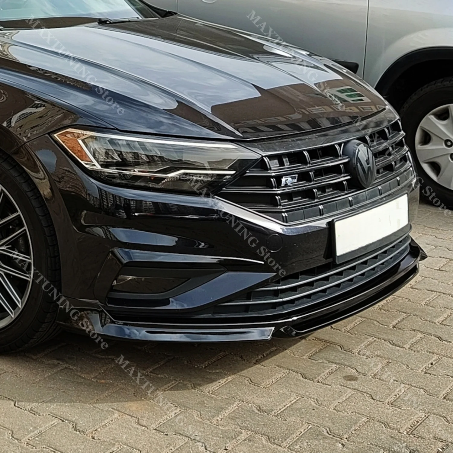 Divisor de ventilación lateral de parachoques delantero brillante, 2 uds., para VW Jetta MK7 A7 GLI R-LINE SEL S Highline 2019-2022, alerón de ajuste de ajuste de luz antiniebla