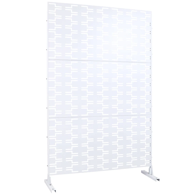 Outdoor & Indoor Privacy Screen Metal Privacy Screen 76" H×48" W, Freestanding Decorative Privacy Screen for Deck Balcony Patio, Privacy Fence Panels for Outside Lawn Garden PS112 WHITE view 2