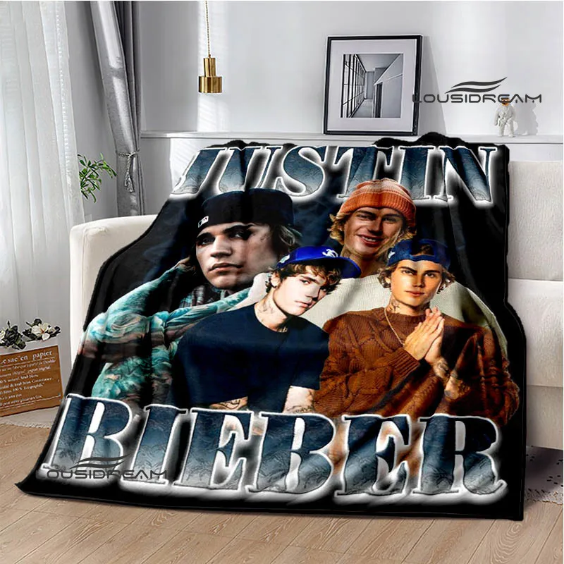 Justin Bieber printed blanket Warm Flannel Blankets Soft and Comfortable blanket Home Travel Blanket bed linings Birthday Gift