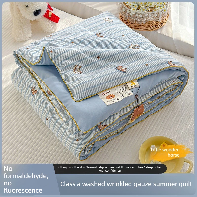 Maternal Infant Grade Gauze Summer Comforter Machine Washable Air Condition Quilt Dormitory Student Thin Bedding