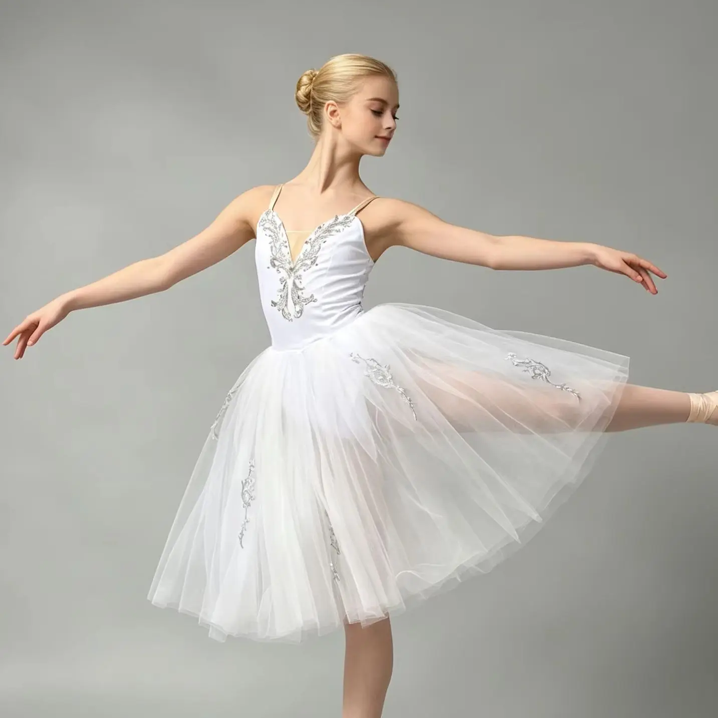 girls-white-spaghetti-strap-ballet-dress-silver-rhinestone-embroidery-chiffon-skirt-kids-stage-performance-recital-dance-costume