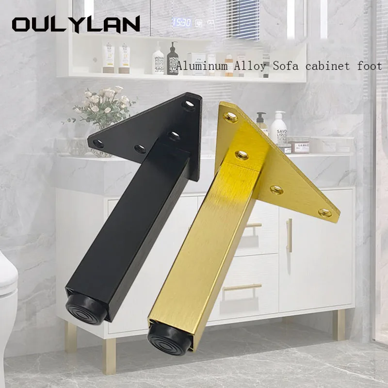 Oulylan 4PCS Adjustable Furniture Legs Metal Supporting Foot for Coffee Table Cabinet Chair Sofa Bed Furniture Hardware Feet