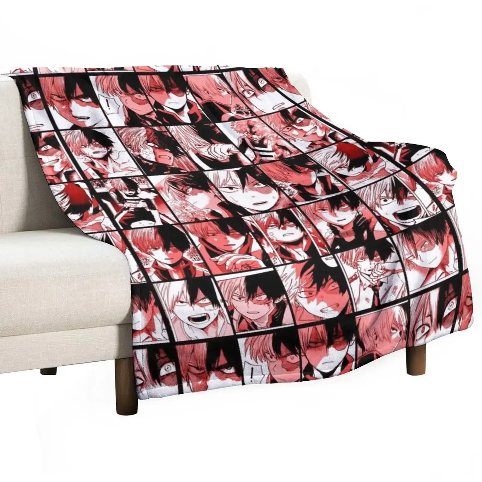 

Todoroki shoto collage Throw Blanket blankets ands Warm Blankets