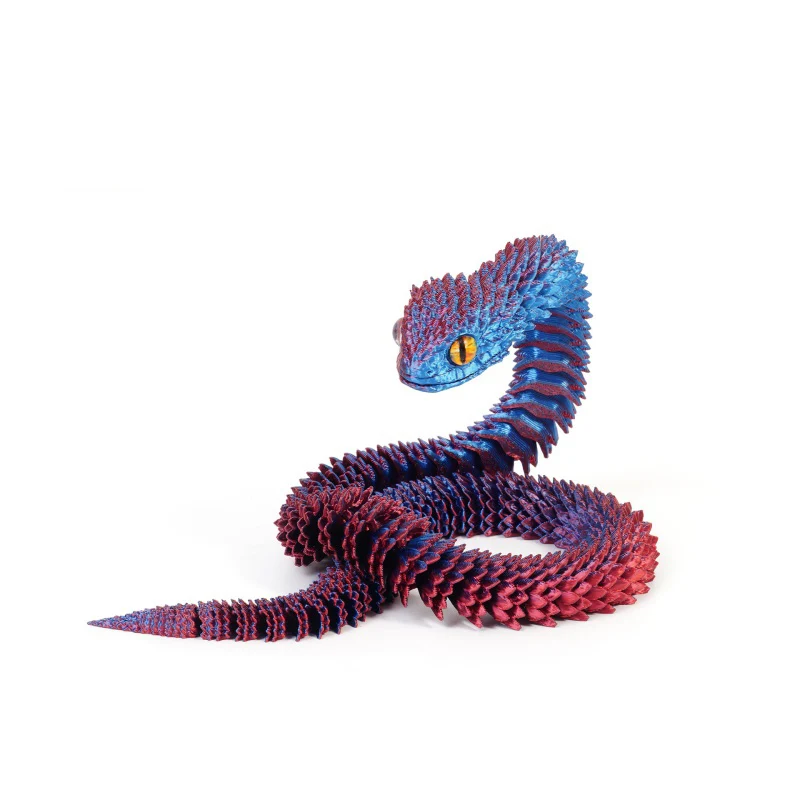 3D-Gedruckte Flexible Schlangenfigur, Perfektes Schreibtisch-Haustier, Tierliebhaber-Geschenk, Halloween-Dekoration