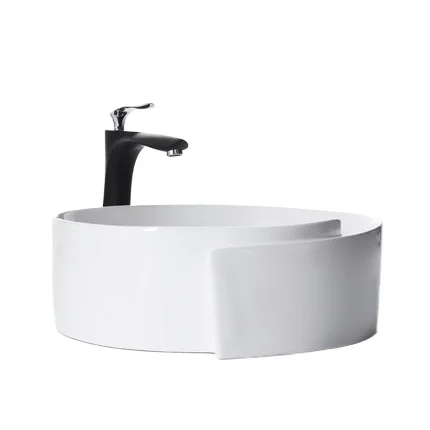 Creative skirt design table basin, simple white art basin, modern Nordic style basin for home use