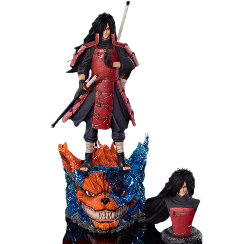 29.5Cm Resin Gk Naruto Uchiha Madara Double Headed Eagle Anime Action Figure Statue Ornament Model Garage Kit Doll Toys Gift