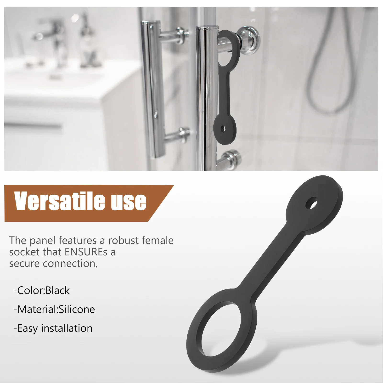 

3Pcs Rv Shower Door Latch Strap Flexible Silicone Secure Lock Replacement for Motorhome Trailer Travel Door Latch for Motorhome