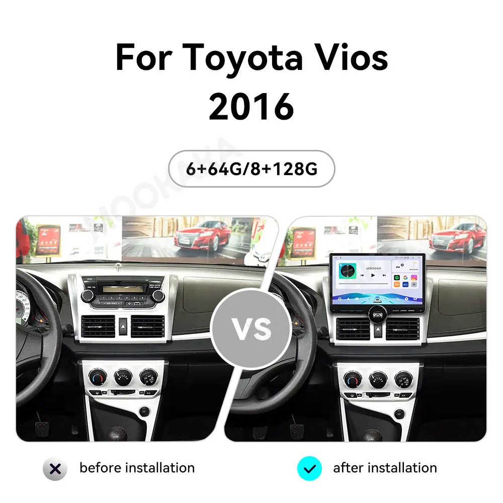 11.5 inch Single knob Android Auto audio For Toyota Vios 2016 Multimedia GPS Navigation Car Stereo Receiver player Head Unit GPS