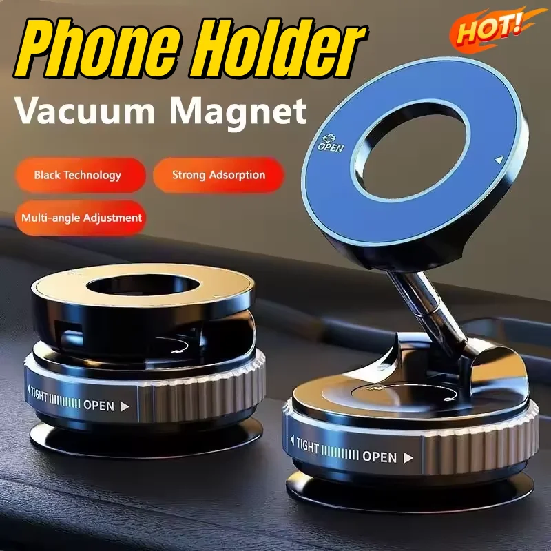 

New Strong Magnetic Phone Holder Foldable Design 360° Adjustable Vacuum Car Mount For Cell Phone For Live Streaming 2026