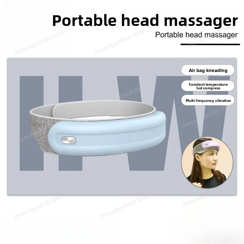 Pneumatic Head Massager with Hot Compress, Massage Strap & Bluetooth Music Function hair massager vibrator masajes head massage