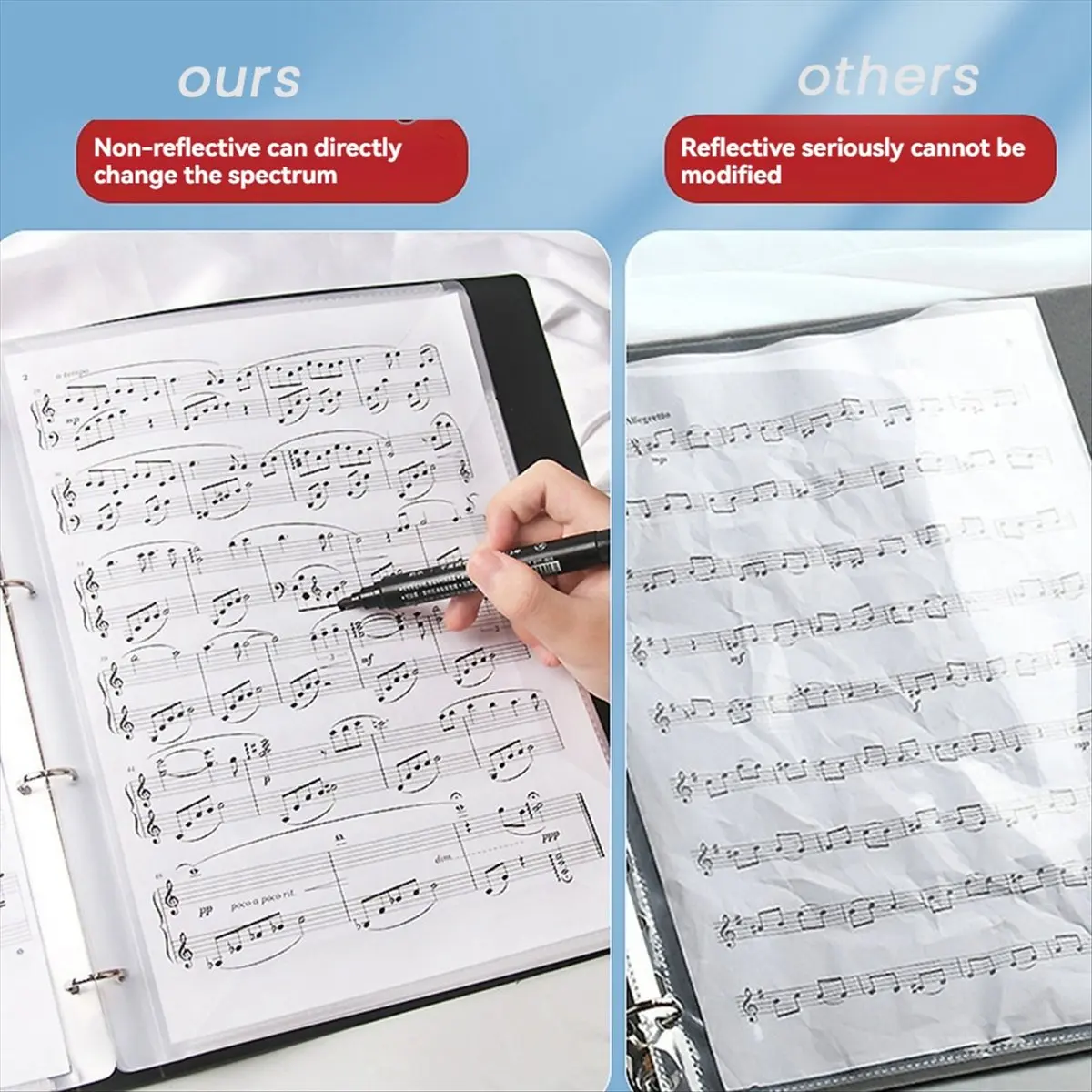 New Arrival Sheet Music Folder,Music Stand Accessories, Sheet Music Holder,Writable & Detachable Choir Folder