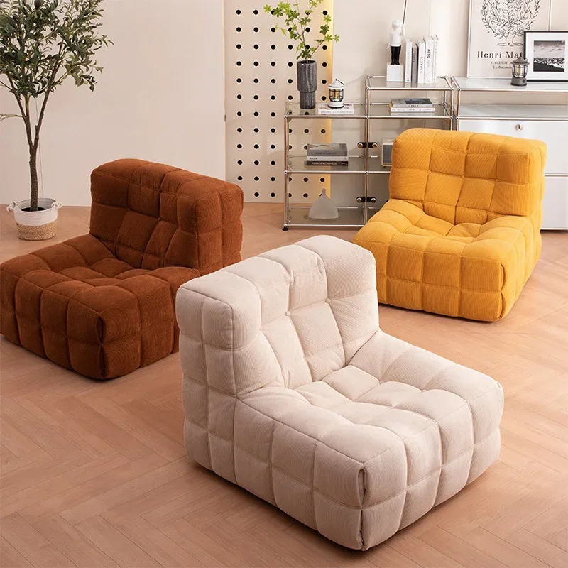 Vacuum compression sofa Lazy  Living room Caterpillar sofa Balcony Waffle boneless fabric sofa