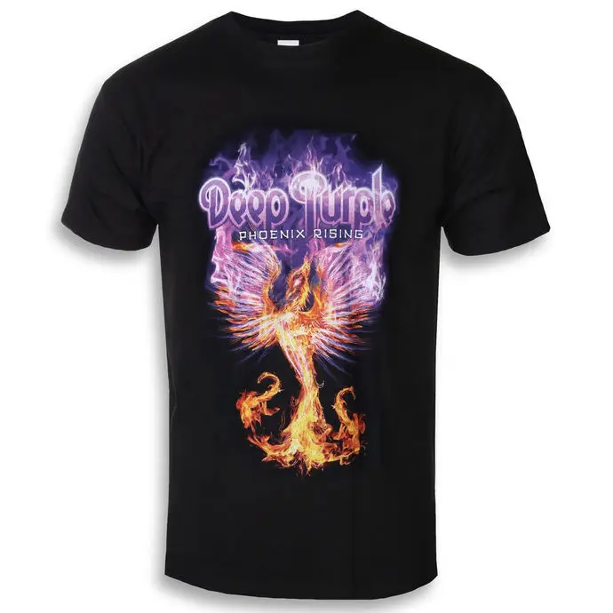 Deep Purple - Pheonix Rising Pattern Printed T-shirt - Classic Rock Band T-shirt - Suitable for Both Men and Women To Wear