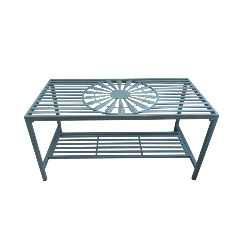 Garden made old table and chair kit, iron bench, balcony, villa, peacock double chair, park chair, courtyard, leisure decoration