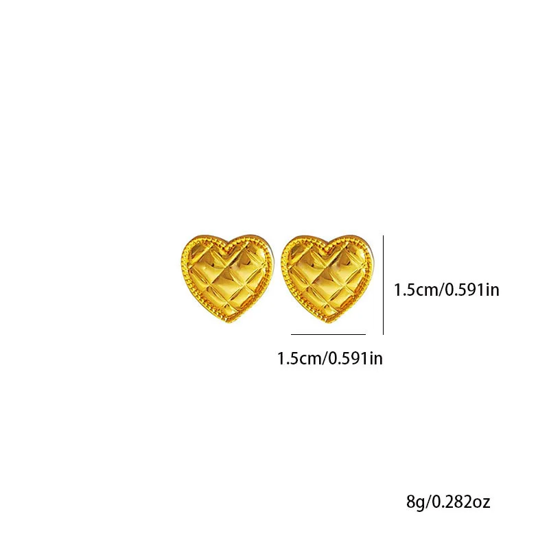 أقراط من الفولاذ المقاوم للصدأ للنساء أقراط صغيرة مطلية بالذهب على شكل قلب مجوهرات جمالية إكسسوارات الزفاف هدية #6