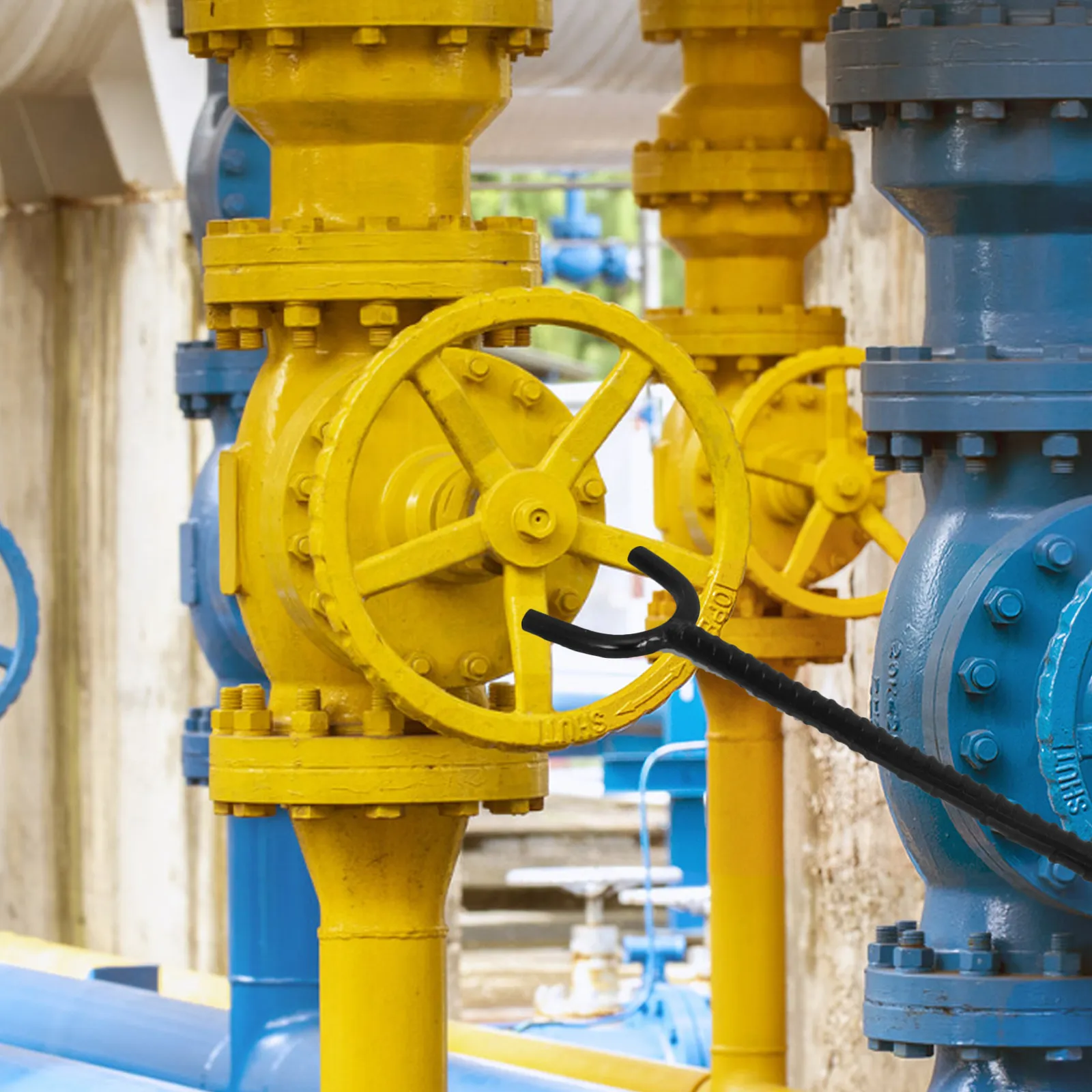 

Ключ для перекрытия воды с Т-образной рукояткой 23,43 дюйма, U-образный ключ для счетчиков, сверхпрочный металлический ключ для вентилей, для сантехники и экстренного отключения газа