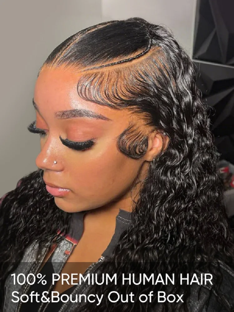 

Lace Front Wigs 13x4 Water Wave 100% Human Hair Wig Wet And Wavy Lace Wigs Human Hair Bleached Knots Pre Plucked Wigs For Women