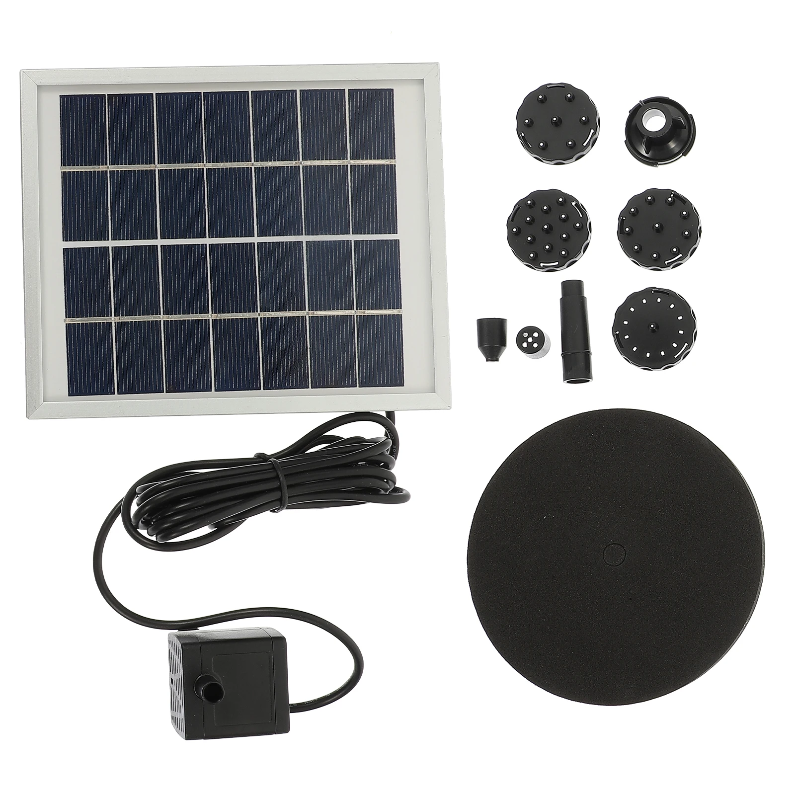 

1 set Solar Fountain Small Water Pump Black Color Premium Plastic Solar Powered Durable Garden Pool Pond Decoration Outdoor Park