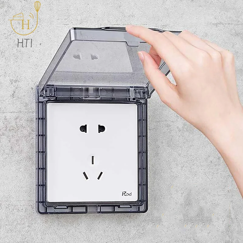 86 Type Self-Adhesive Thicken Wall Socket Waterproof Box Electric Plug Cover Bathroom Wall Switch Protection Cover Socket Splash