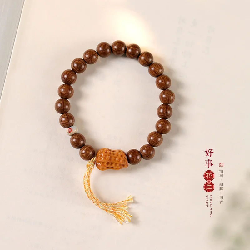 سوار الصلاة البوذية بستة مسارات، سوار الخرز الخشبي الجديد على الطراز الصيني للجنسين #1
