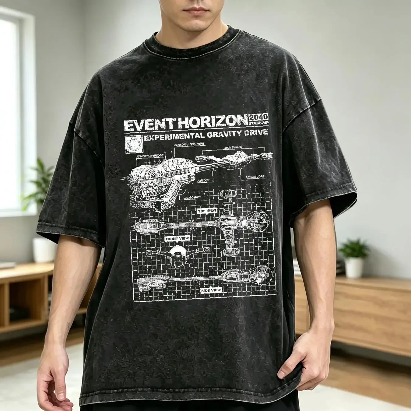 washed washed T Shirt Event Horizon Ship Specs Horror for Men and Women vintage Washed Unisex Casual Breathable Stylish Stretched - Aliexpress Deal