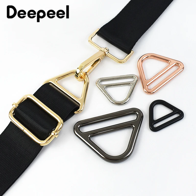 2/5Pcs Deepeel 25/32/38/50mm Metal Triangle Buckle Luggage Webbing Strap Belt Connect Clasp Bag Adjust Ring Hook DIY Hardware