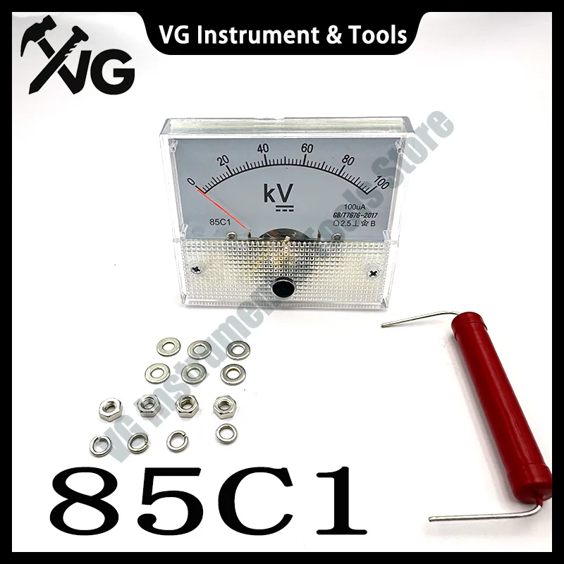 Pointer Type DC Voltmeter 85C1 – 5KV/10KV/15KV/20KV/30KV/50KV/100KV High Voltage Voltmeter with Built-in High Voltage Resistor