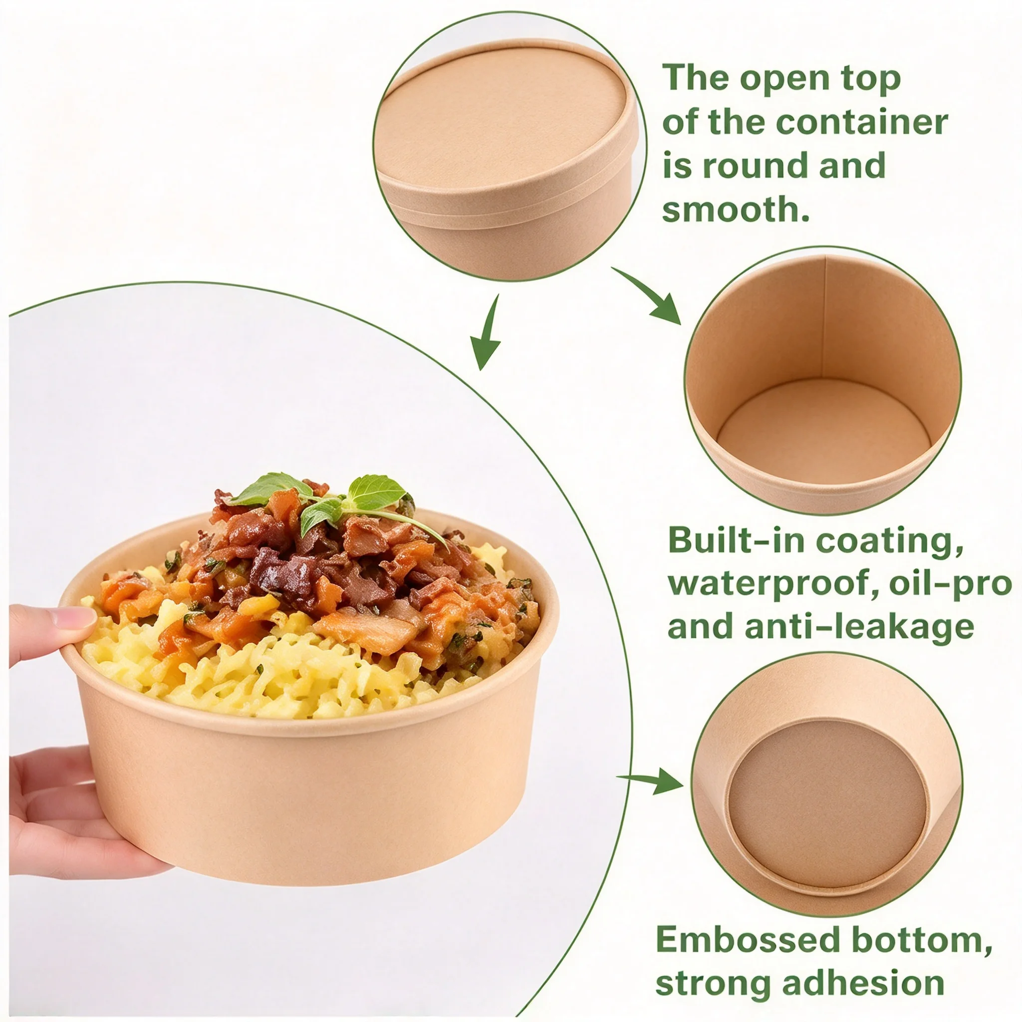 50Pcs Kraft Paper Round Bowls - đánh giá và giá Bento Box