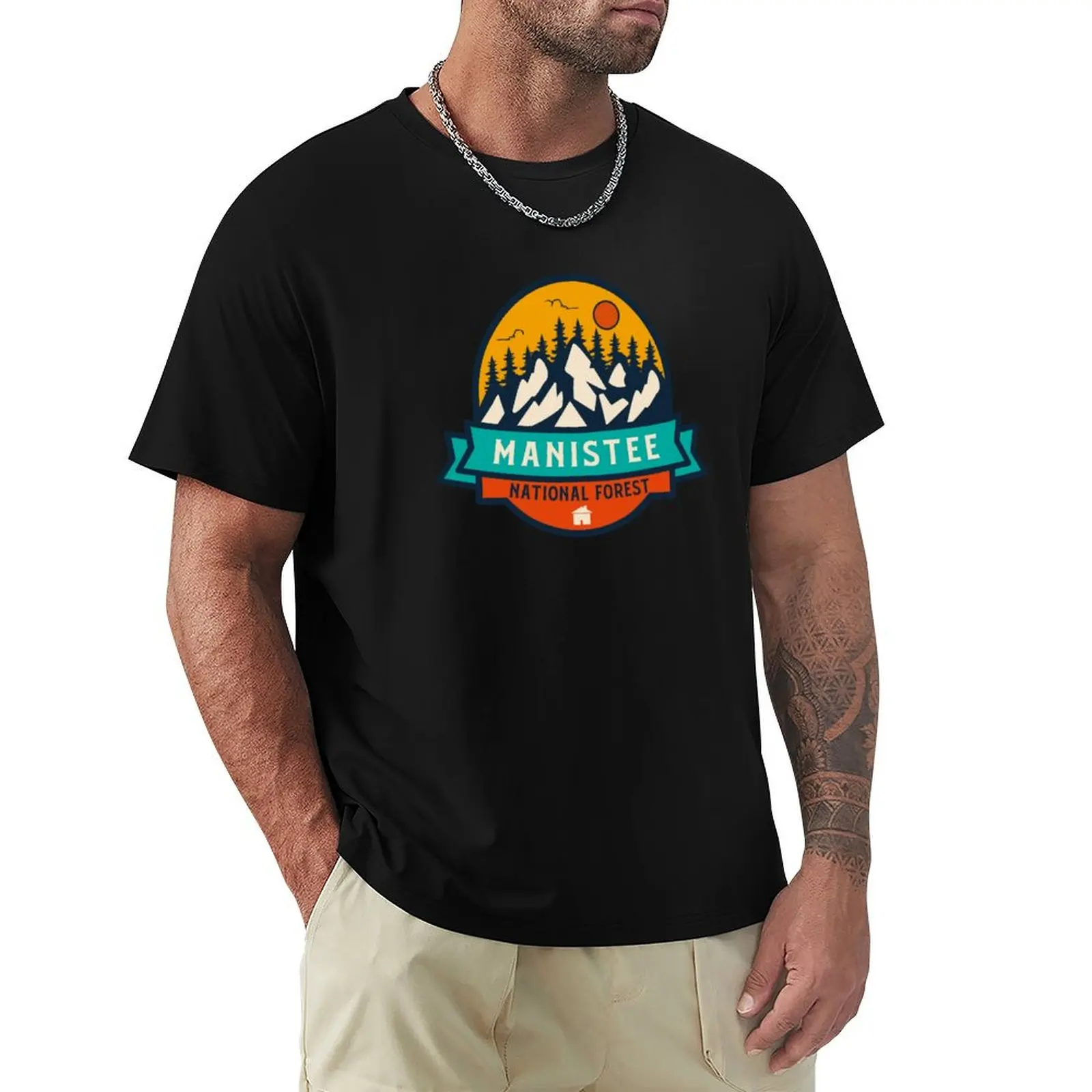 

Manistee National Forest T-Shirt Short sleeve tee baggy shirts tees t shirt men 100℅ cotton