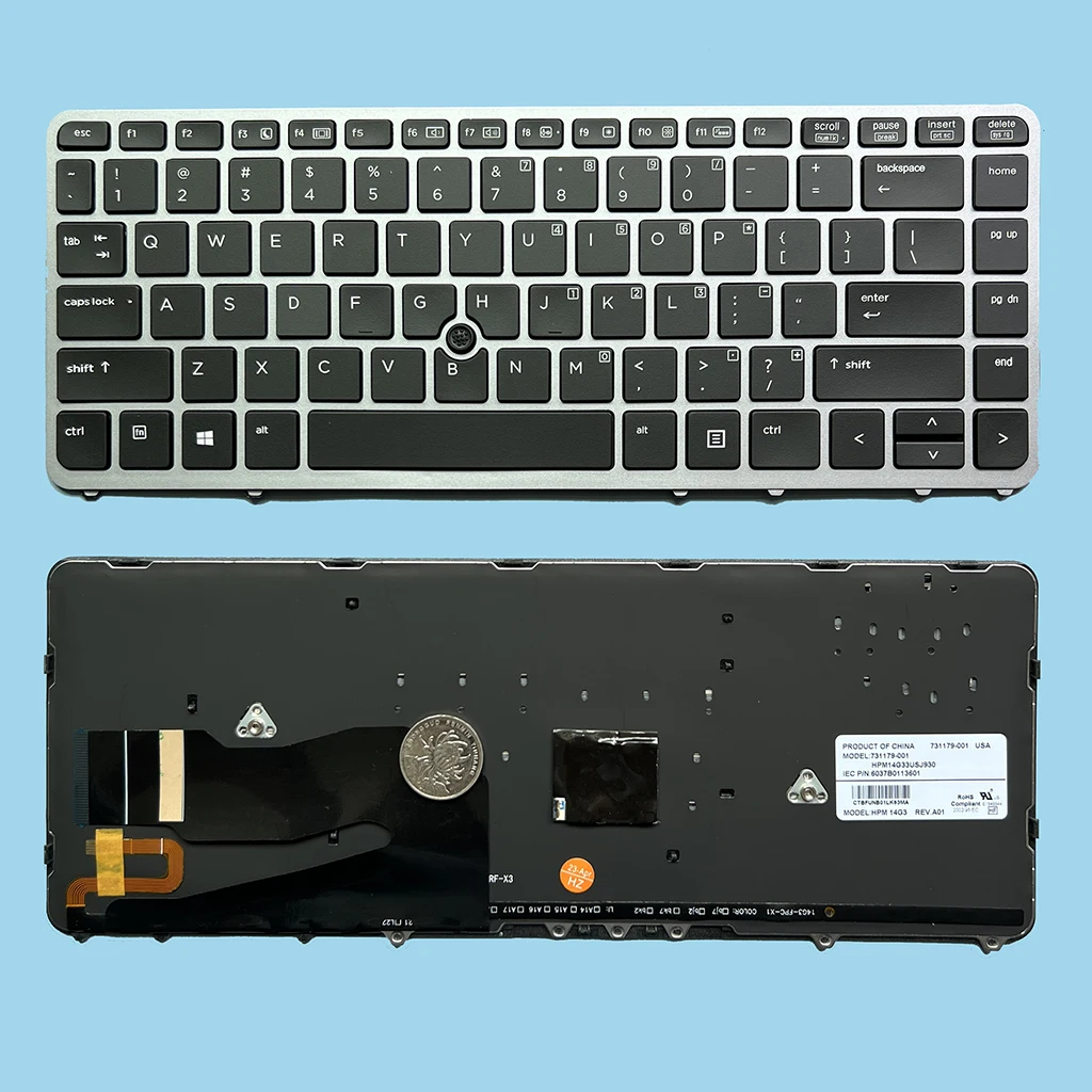 

Клавиатура США 850 G1 для ноутбука HP EliteBook 840 G1 840 G2 850 G1 ZBook 14, с рамкой с подсветкой