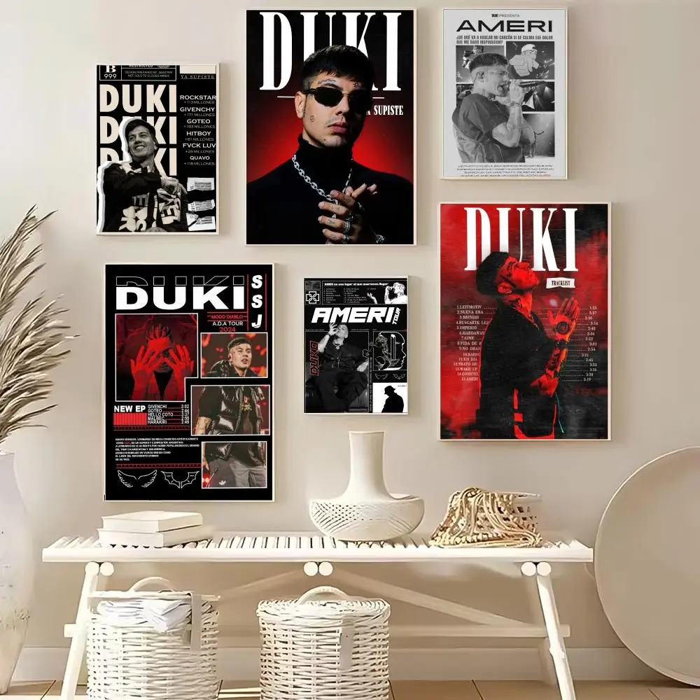 Hot Rapper D-Duki  Poster Sticker For Living Room Bedroom Bar Home Decor Mural Painting Decoration