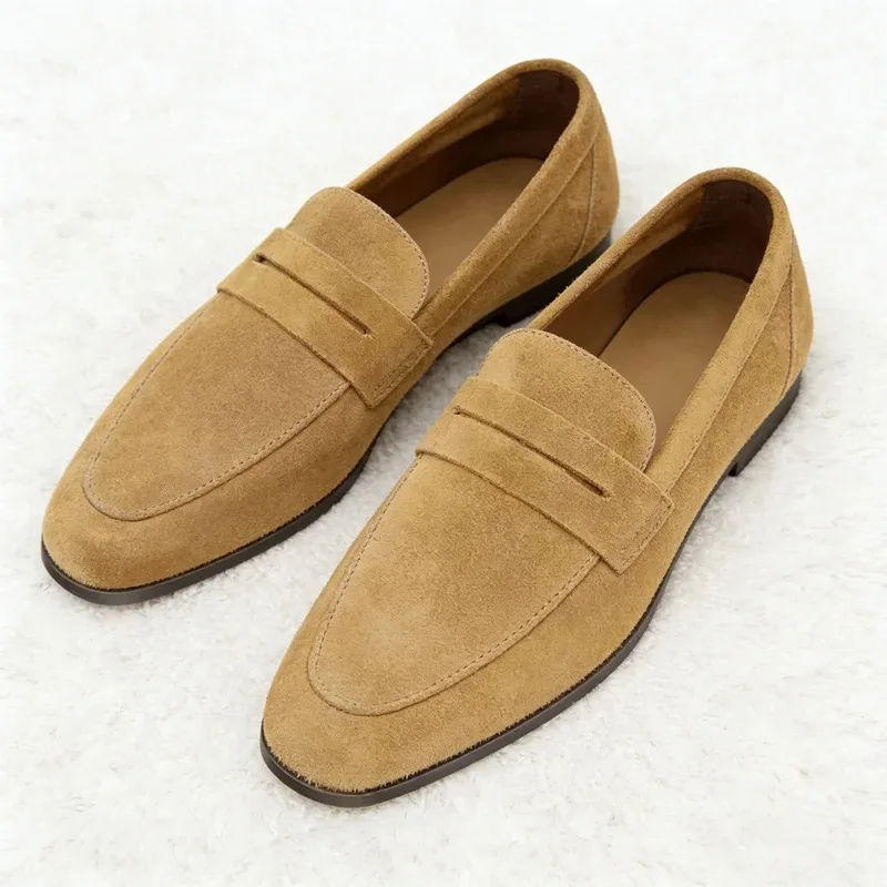 

Spring Autumn Designer Faux Suede Flats Women Comfort Soft Round Toe Low Heel Loafers Ladies Lightweight Outdoor Walking Shoes