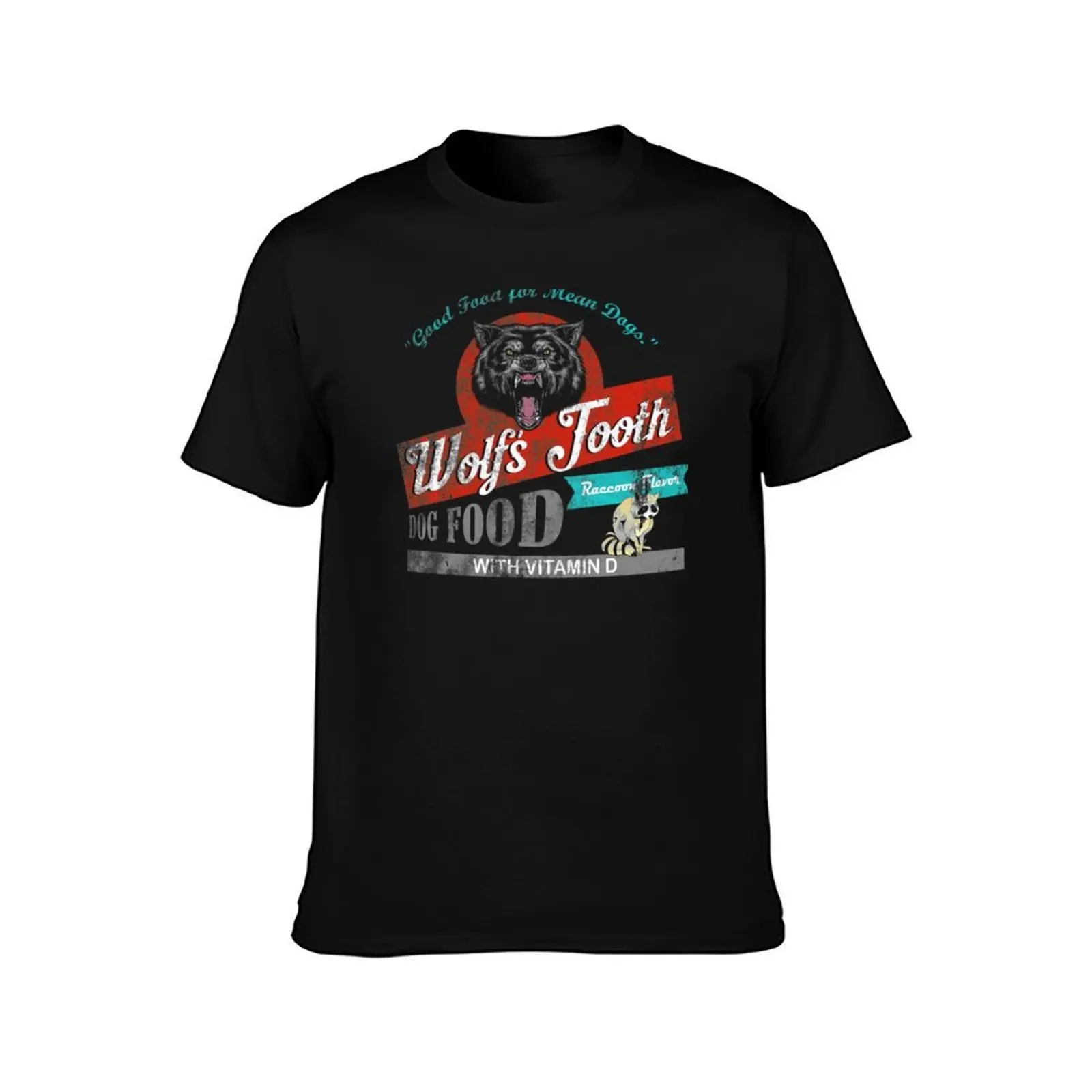 Wolf & x27; s Tooth Dog Food, Distressed T-Shirt, Summer Casual Cotton Tee, Oversized Streetwear Tops, Vintage Graphic Print