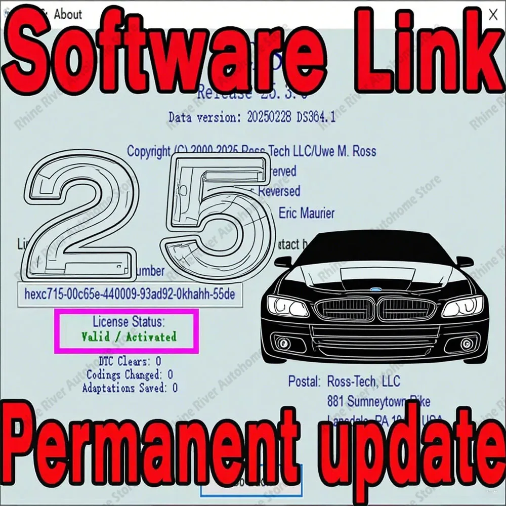 

VAG COM VCDS OBD2 Scanner HEX V2 with USB Interface Update Software for VW Audi Skoda Seat - Supports Unlimited VINs Multilingua