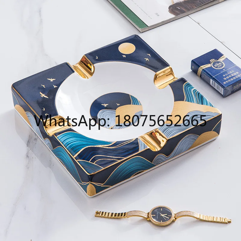 Directly supplied fashion square ashtray scandinavian creative accessible luxuryfor home ashtray