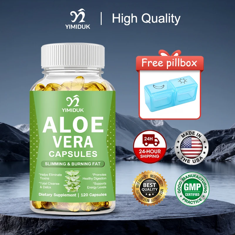 

Natural Herbal Aloe Vera Supplement, Support Digestive Health & Natural Detox, Skin Care & Immune System Aid, GMP Certified