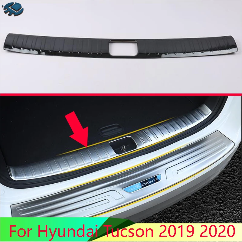 

Для Hyundai Tucson 2019 2020 автомобильные аксессуары из нержавеющей стали, накладка на задний багажник, накладка на порог, молдинг, гарнир