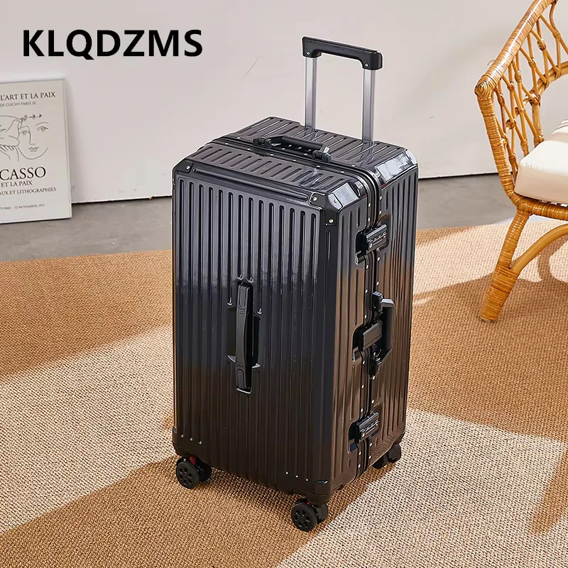 KLQDZMS casing troli multifungsi wanita, koper beroda 20 "PC Boarding 22" 24 "26" 28 inci dengan roda