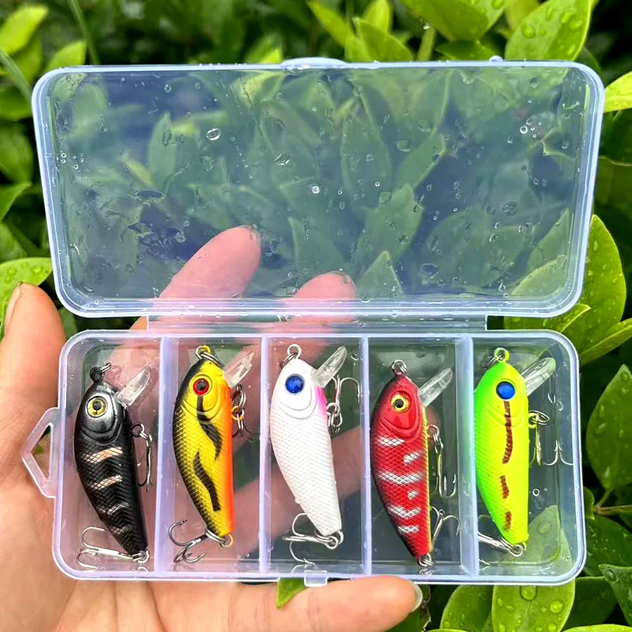 

5PCS Laser Minnow Tackle Fishing Lure Artificial/Hard Bait Pesca Hooks 3D Eyes Swimbait Bass Perch Wobblers For Pike Jerkbait