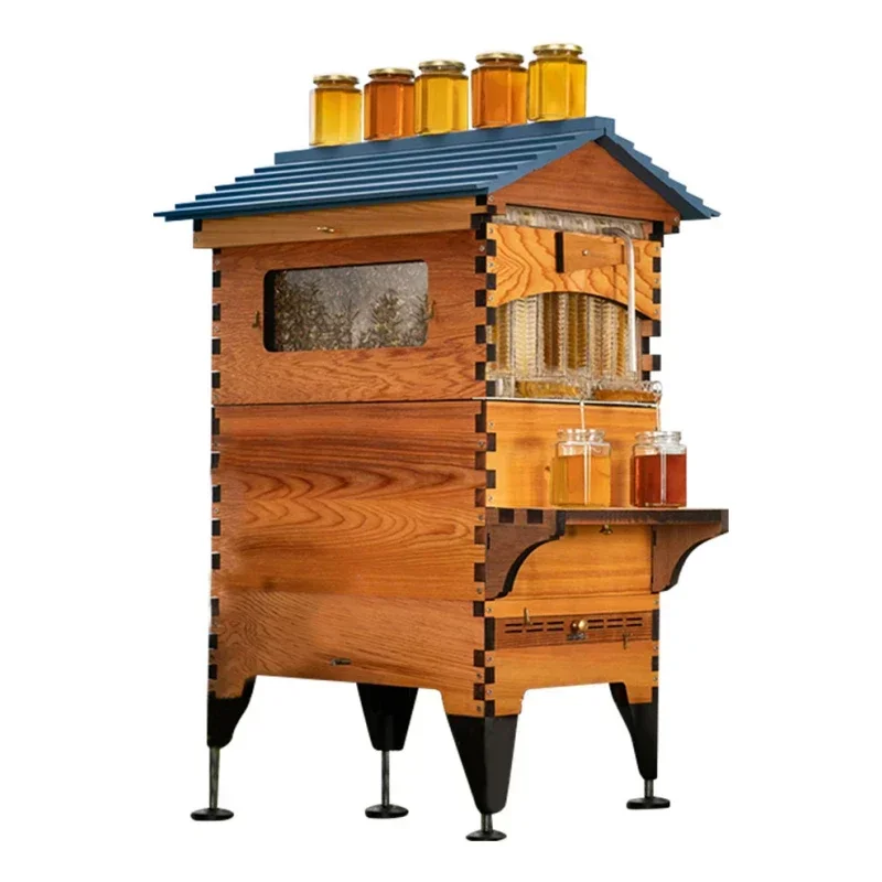 Commercial Chinese Wooden Auto Self Flowing Bee Hive Honey Harvesting Automatic Beehive Box