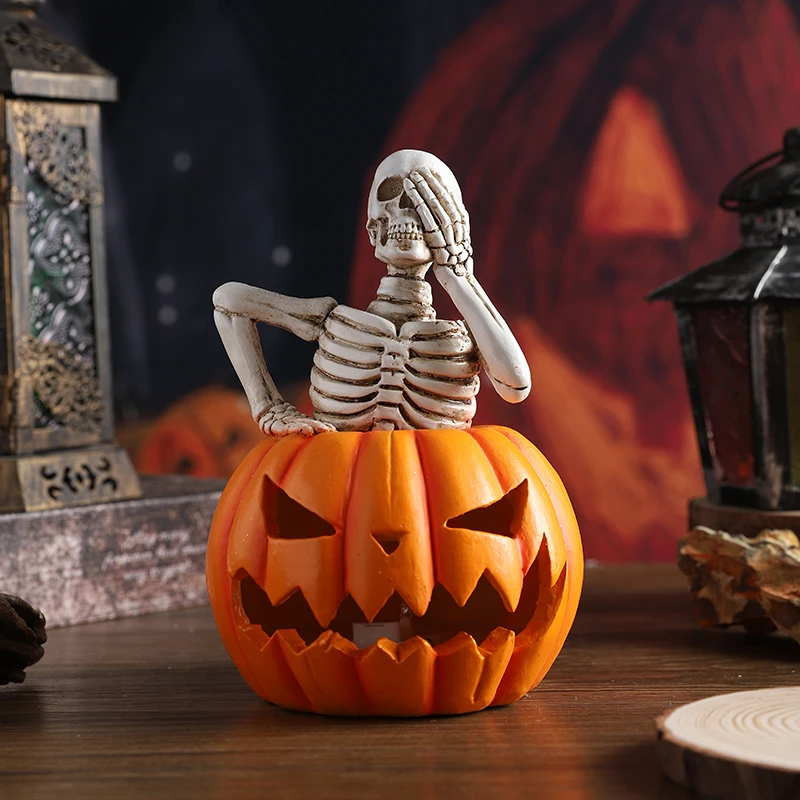 

Halloween Decorations Bar Haunted House Skeleton Pumpkin Lantern Scene Setup Props