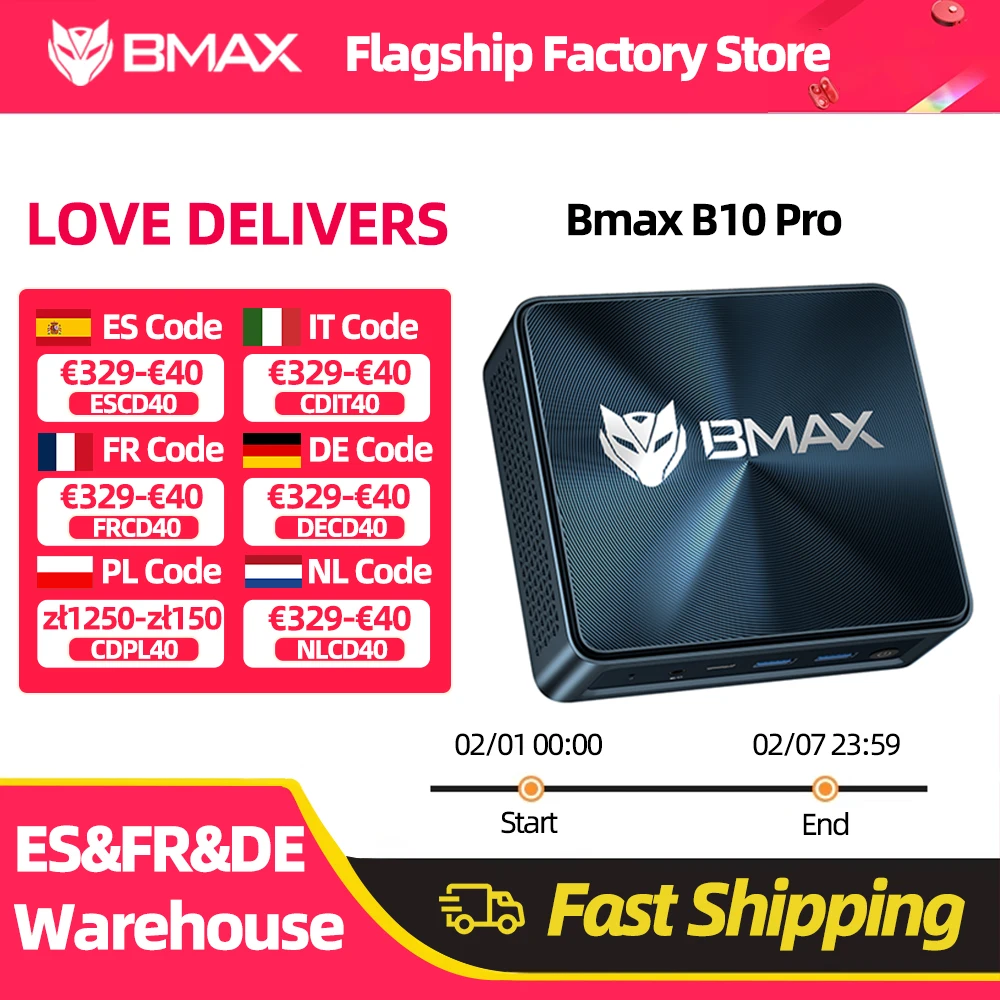 BMAX-Mini PC B10 Pro, Intel 13th Gen i7-13620H, 10 núcleos máx. 4,9 GHz, 24GB LPDDR5 RAM, 1TB SSD, WiFi 6, Bluetooth 5,2