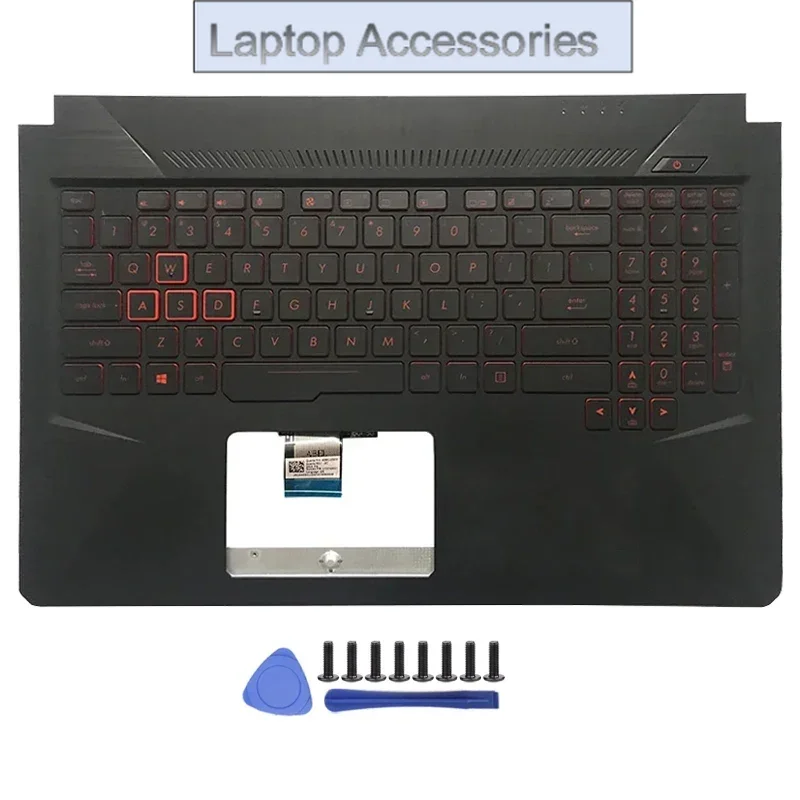 

Notebook LCD Back Cover Front bezel Hinges Palmrest Bottom Accessories For Asus FX80G ZX80G FX504 FX80 FX80GD FX504G Laptop Case