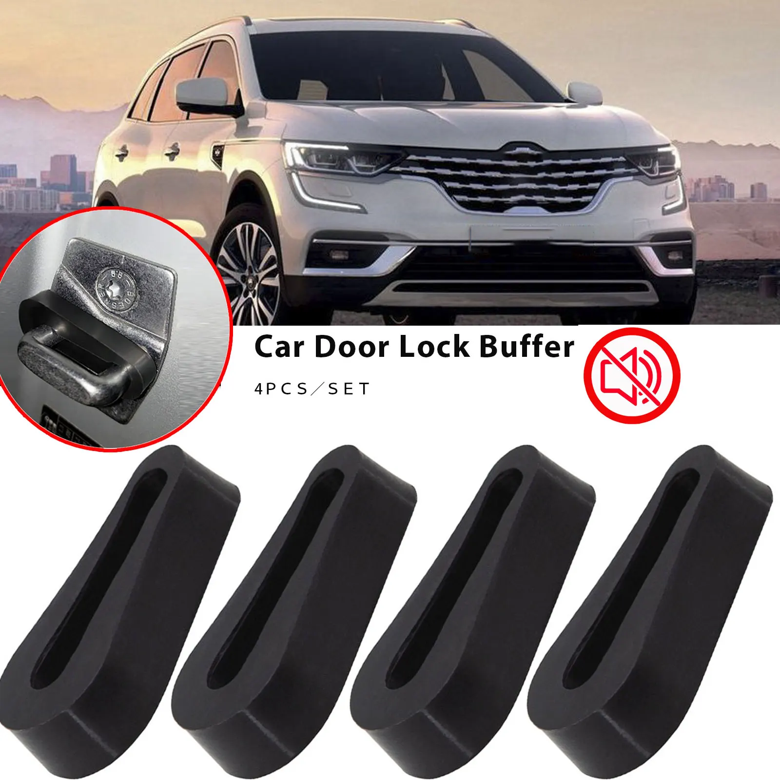 4X For Renault Megane 2 3 4 Car Door Lock Buffer Damping Shock Absorber Seal Pad Deadener Quiet Replacement Accessories