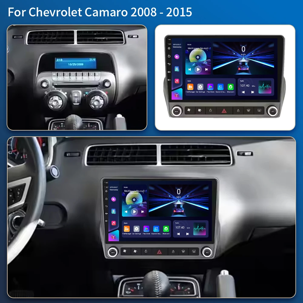 راديو سيارة 2Din أندرويد 16 لسيارة شيفروليه كامارو 2008-2015 مشغل ستيريو Carplay Autoradio WIFI GPS والملاحة FM/RDS 4G LET DSP