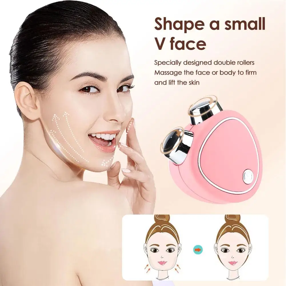 Portable Electric Face Lift Roller Massager Microcurrent Sonic Vibration Facial Lifting Skin Tighten Massage Beauty Devices